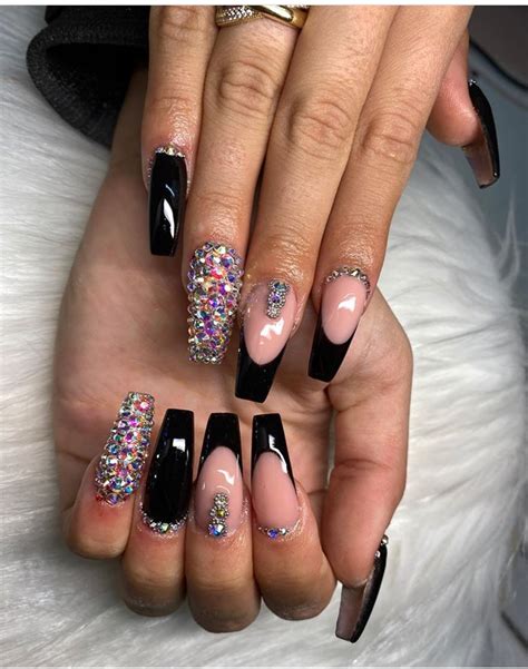 nail designs with black